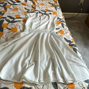 White A line swing dress